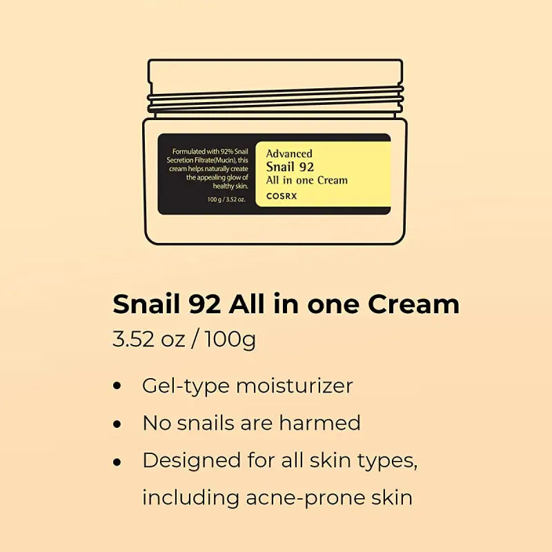 cosrx-creme-tout-en-un-a-lescargot-advanced-snail-92-100g