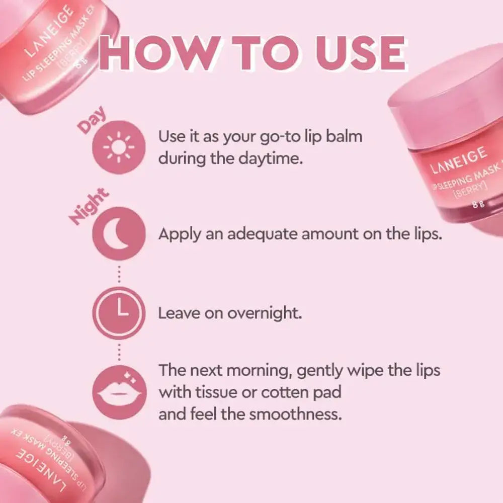 LANEIGE - MINI Lip Sleeping Masque De Nuit Pour Les Lèvres - Berry 8g KIT