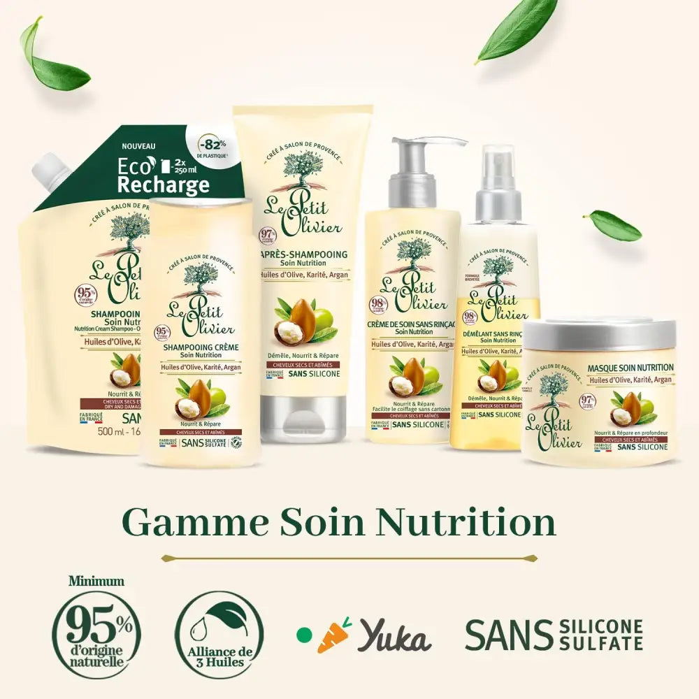 LE PETIT OLIVIER - Duo Shampooing et Après Shampooing Crème Nutrition Huile d’Olive Karité et Argan - 250ml