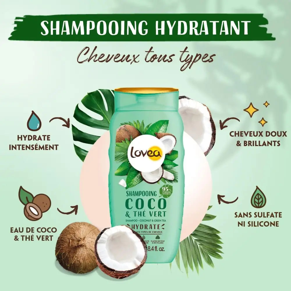 LOVEA - Duo Shampooing et Après Shampoing Coco & Thé Vert - Tous types de cheveux - 250ml primer