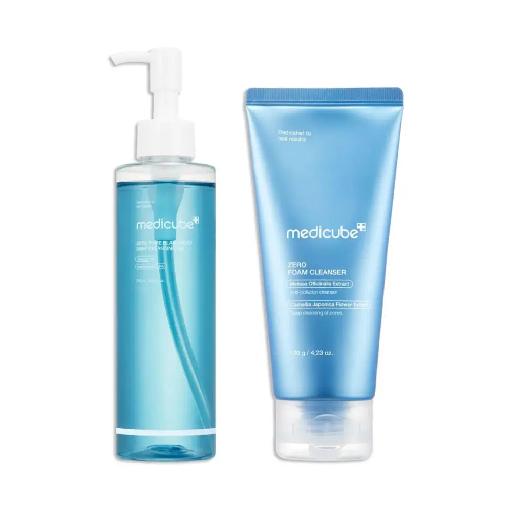 MEDICUBE - DUO Double Cleansing Zero Foam Cleanser + Zero Pore Blackhead Deep Cleansing Oil (2pcs) masques