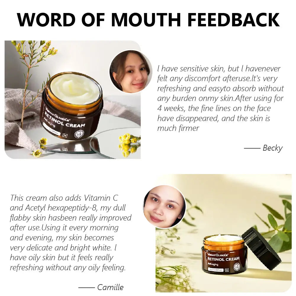 Vibrant Glamour Retinol Cream Crème Visage Anti Âge 30g masques