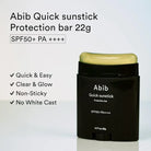 ABIB Quick Sunstick Protection Bar SPF50+ PA++++ 22g