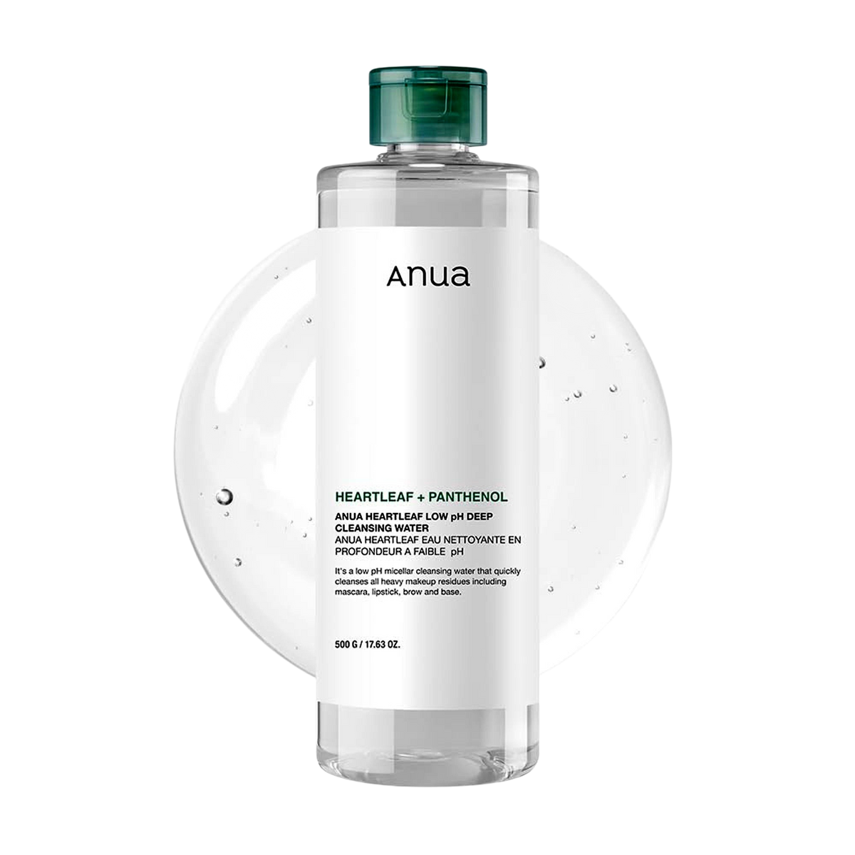 ANUA - Heartleaf+Panthenol,  Heartleaf Low PH Deep Cleansing Water - 500g