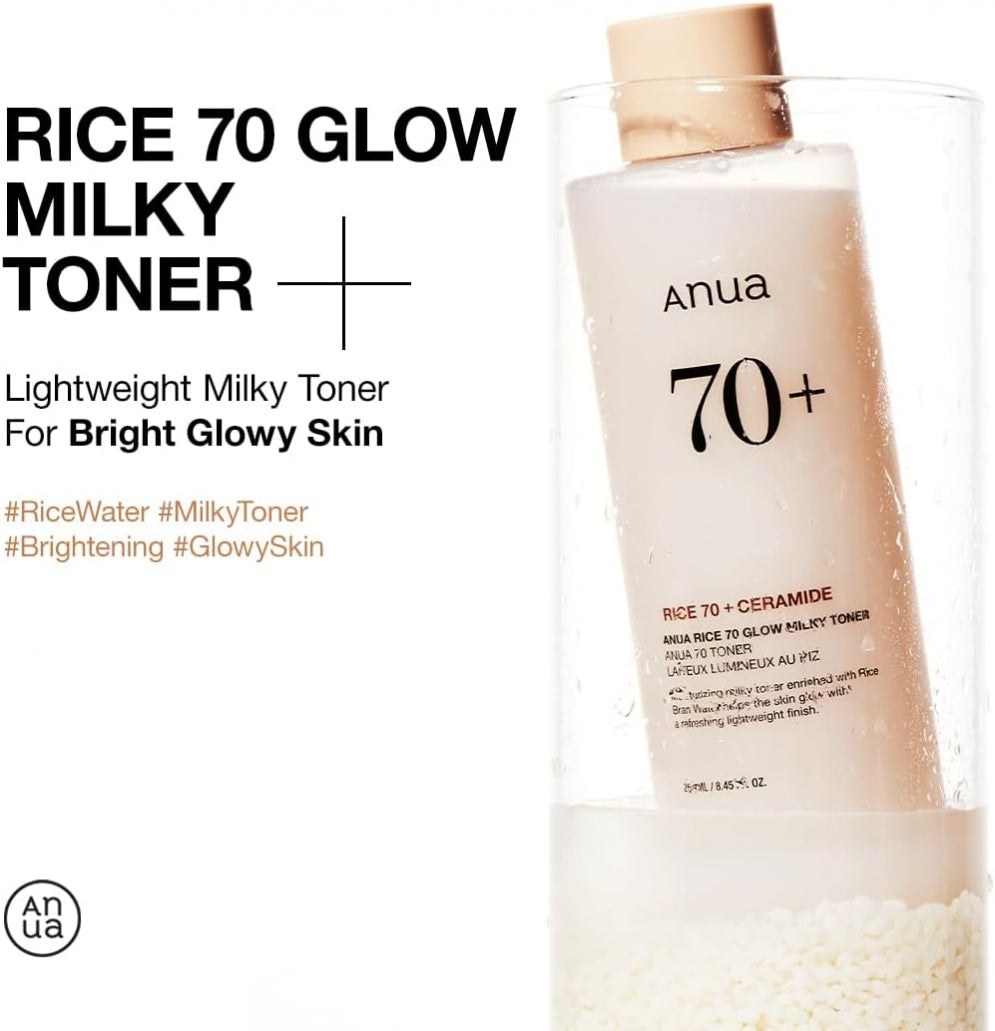 ANUA - Rice 70 + Ceramide Glow Milky Toner - 250ml
