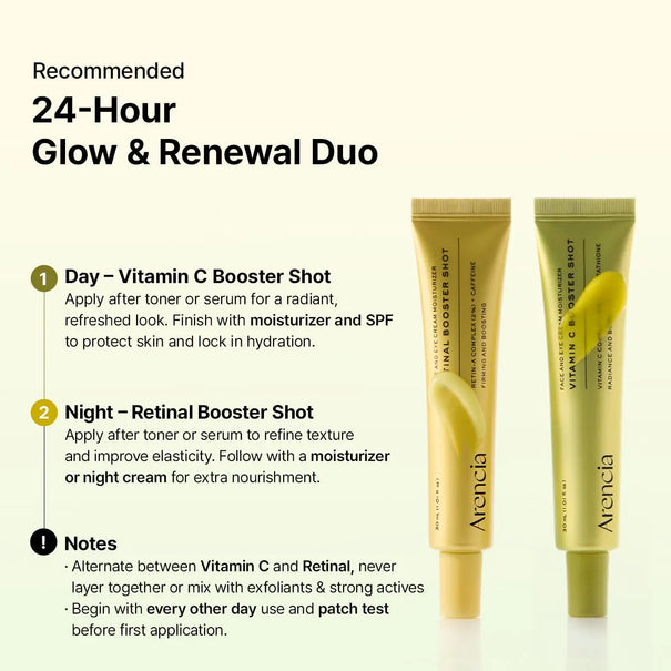 ARENCIA - DUO Retinal Booster Shot + Vitamine C Booster Shot – 2x30ml
