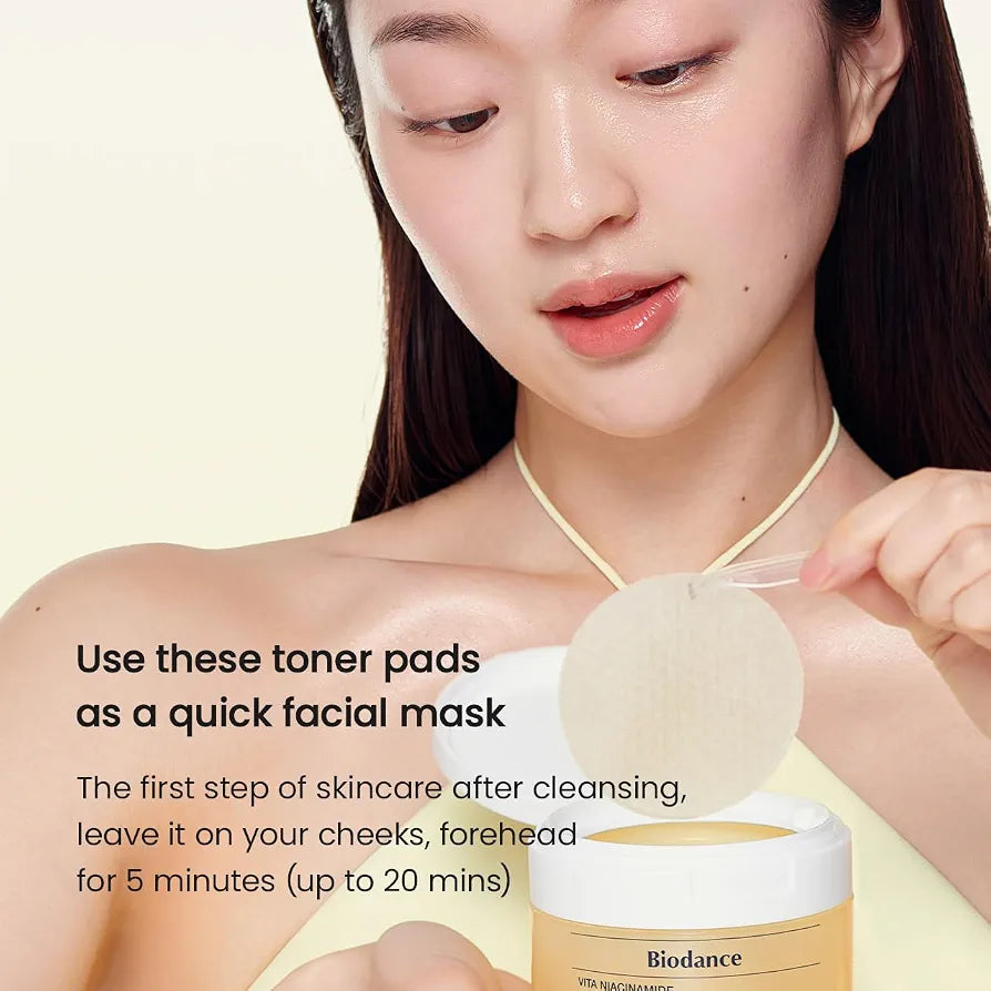 BIODANCE - Vita Niacinamide Gel Toner Pads - Masque illuminateur et unifiant- 60 pads