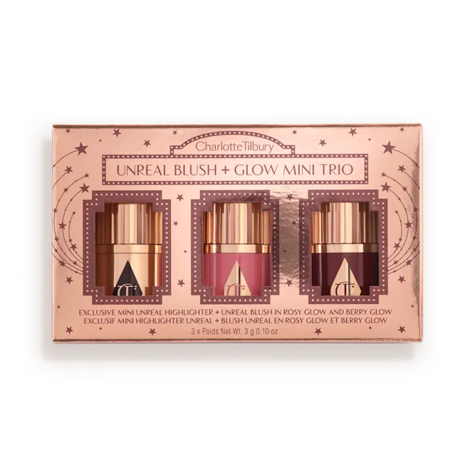 CHARLOTTE TILBURY - UNREAL BLUSH + GLOW MINI TRIO MINI CHEEK KIT