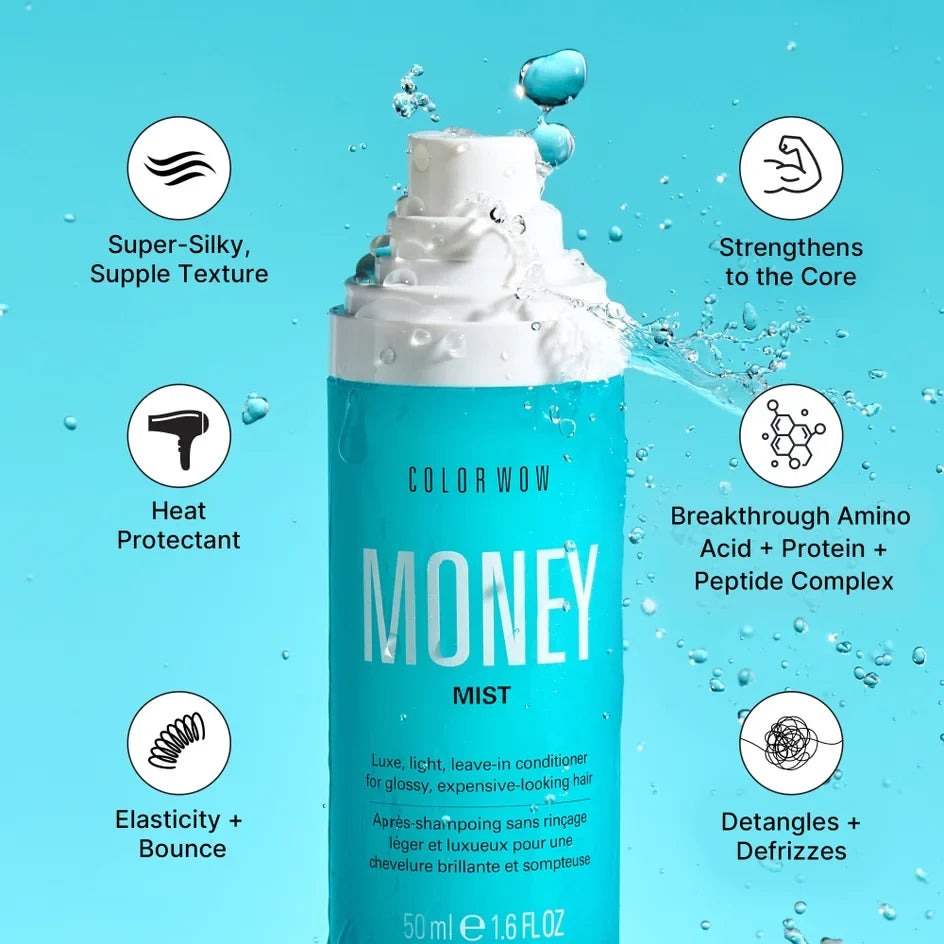 COLOR WOW - MINi Money Mist - Après-Shampoing sans rinçage, hydratant et anti-frisottis - 50ml