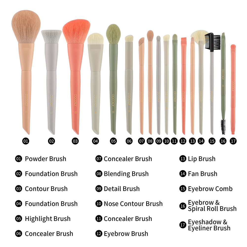 DOCOLOR - Set Pro Brush + Blender + Trousse (17pièces)