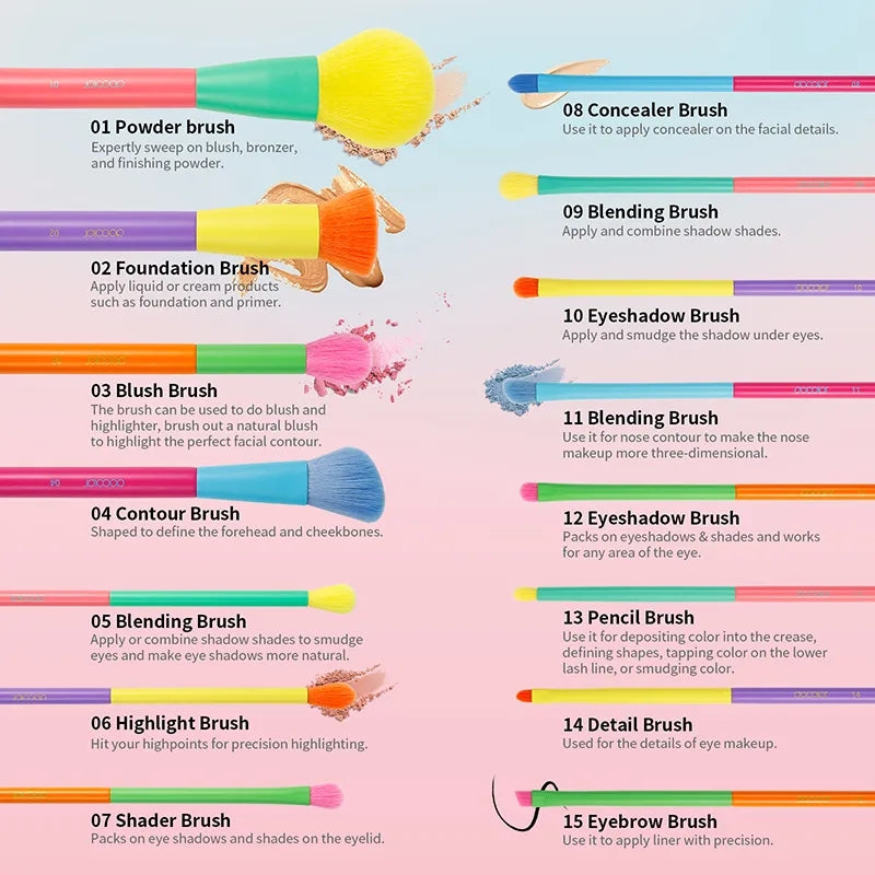DOCOLOR - Set Pro Brush Colored (15pièces)