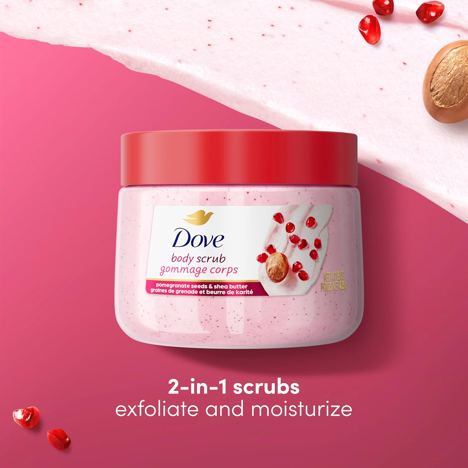 DOVE - Gommage pour le Corps, Graines de Grenade et Beurre de Karité - 425 g