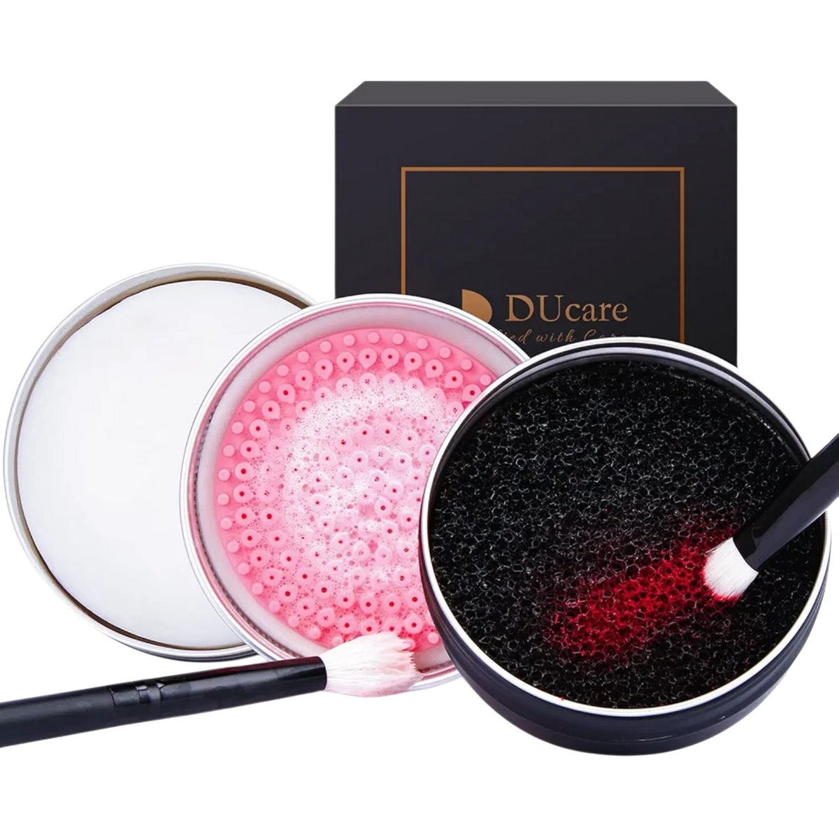 DUCARE - Nettoyant de brosses 2 Pièces, Savon de Coco Solide + Éponge de Nettoyage