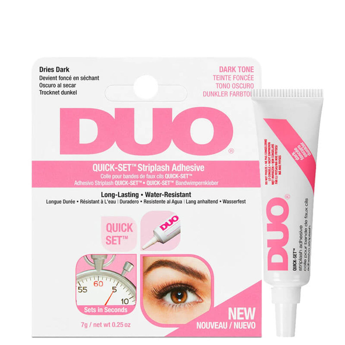 DUO - Colle pour bande de faux cils Transparente Quick-Set - réf Teinte Foncé