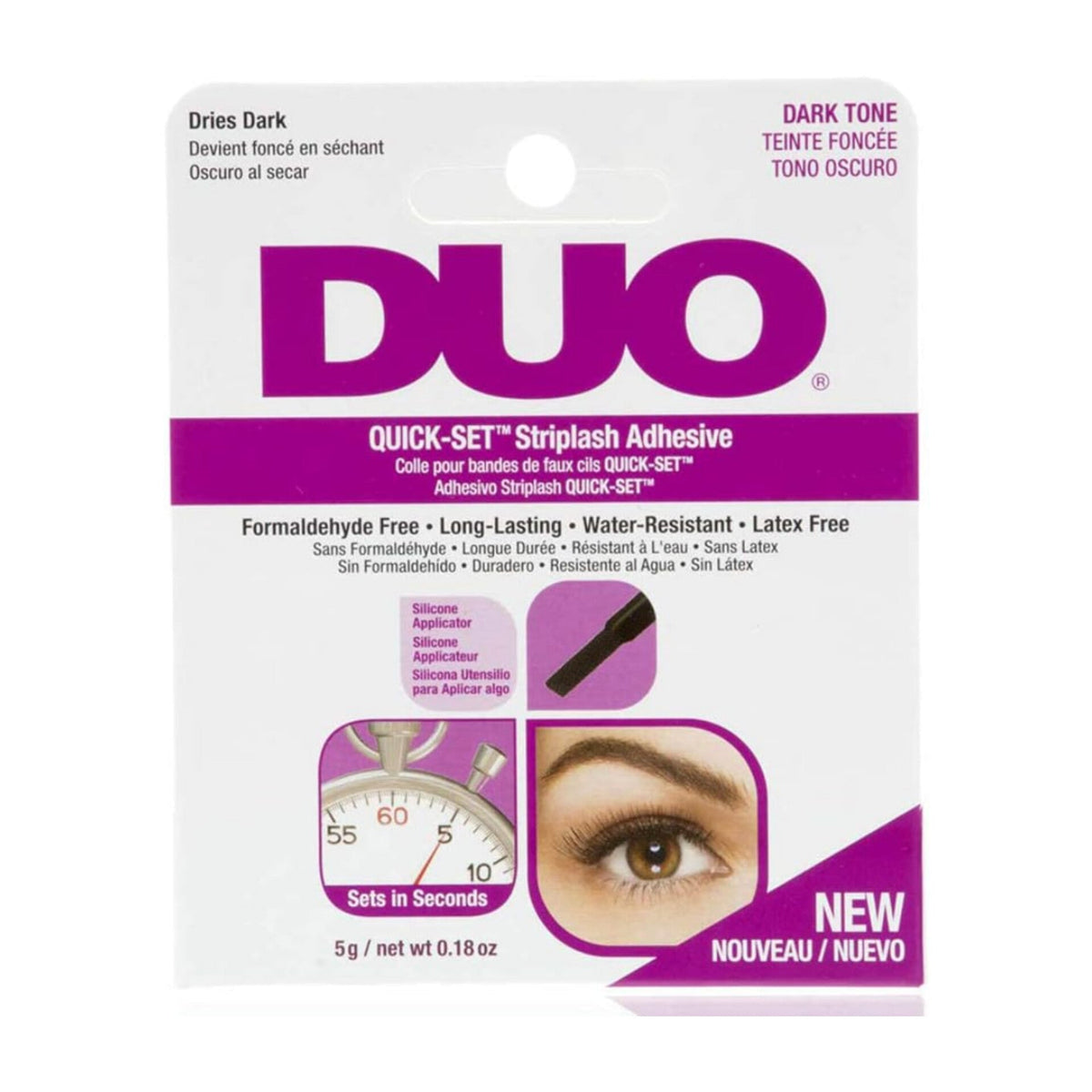 DUO - Colle pour bande de faux cils Transparente Quick-Set - réf Teinte Foncé