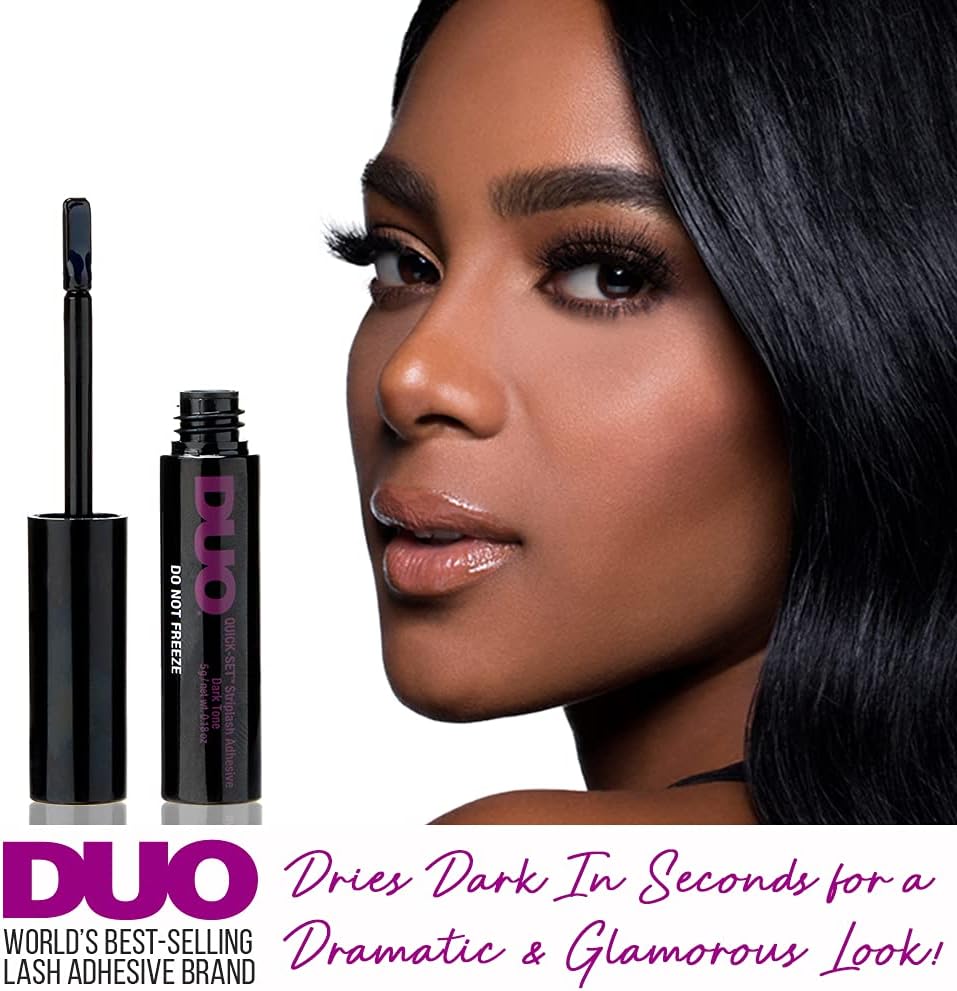 DUO - Colle pour bande de faux cils Transparente Quick-Set - réf Teinte Foncé
