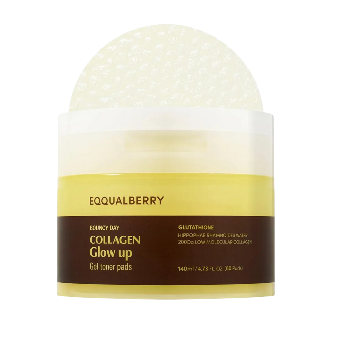 EQQUALBERRY – Collagen Glow Up Gel Toner Pads ( 60pads )
