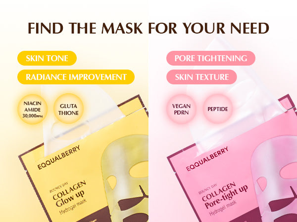 EQQUALBERRY – Collagène Glow Up Hydrogel Mask ( 1pc )
