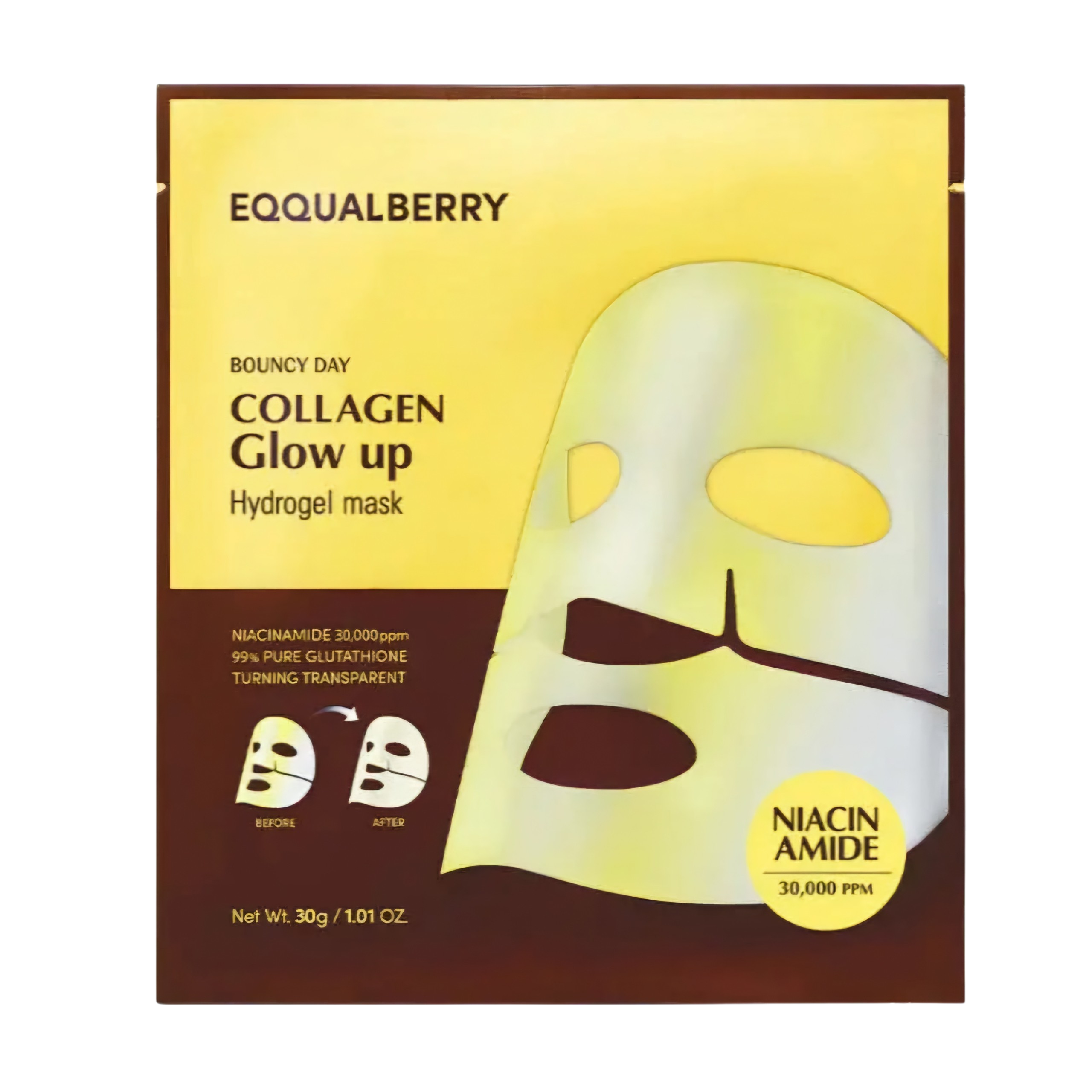 EQQUALBERRY – Collagène Glow Up Hydrogel Mask ( 1pc )