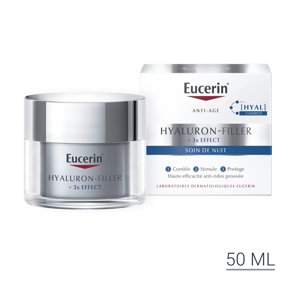 EUCERIN - Hyaluron-Filler + x3 Effect Soin de Nuit - 50 ml