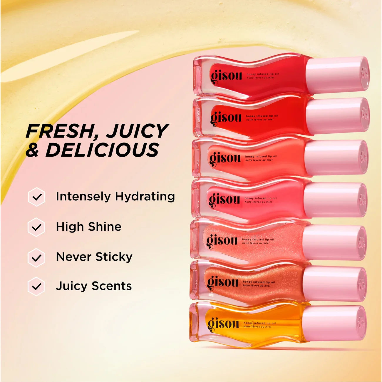 Gisou - Honey Infused Lip Oil - réf Rasberry Swirl