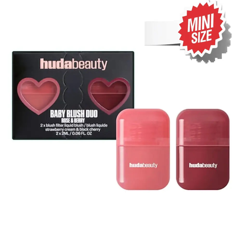 HUDA BEAUTY Baby Blush Duo Coffret blush 2 Mini Strawberry Cream + Black Cherry