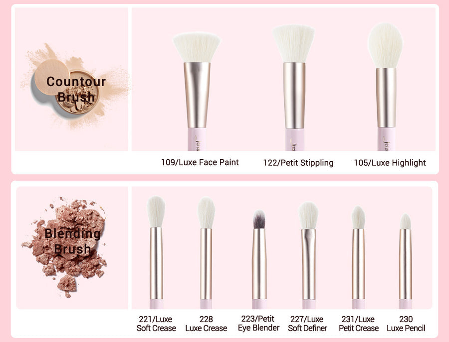 JESSUP - 15pcs Blushing Bride/Golden Brush kit Premium