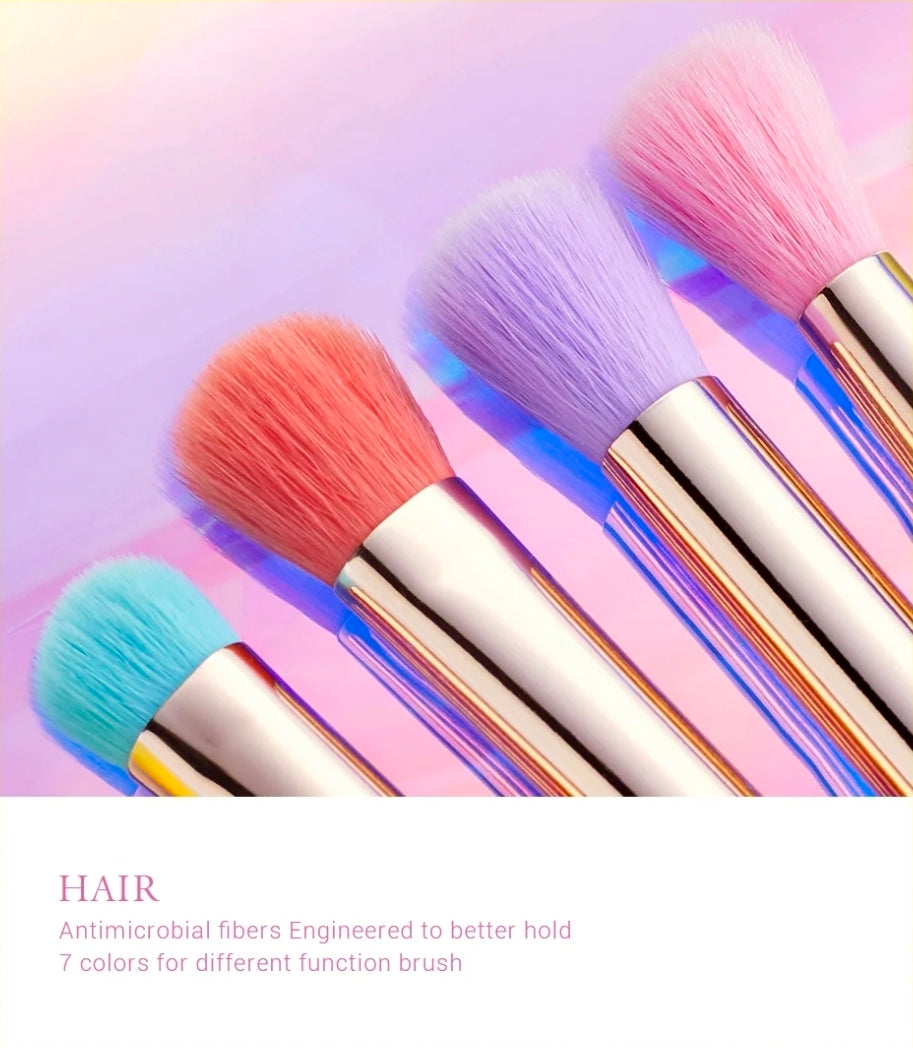 JESSUP - Colorful Makeup Brushes Set 7 Pcs + Trousse