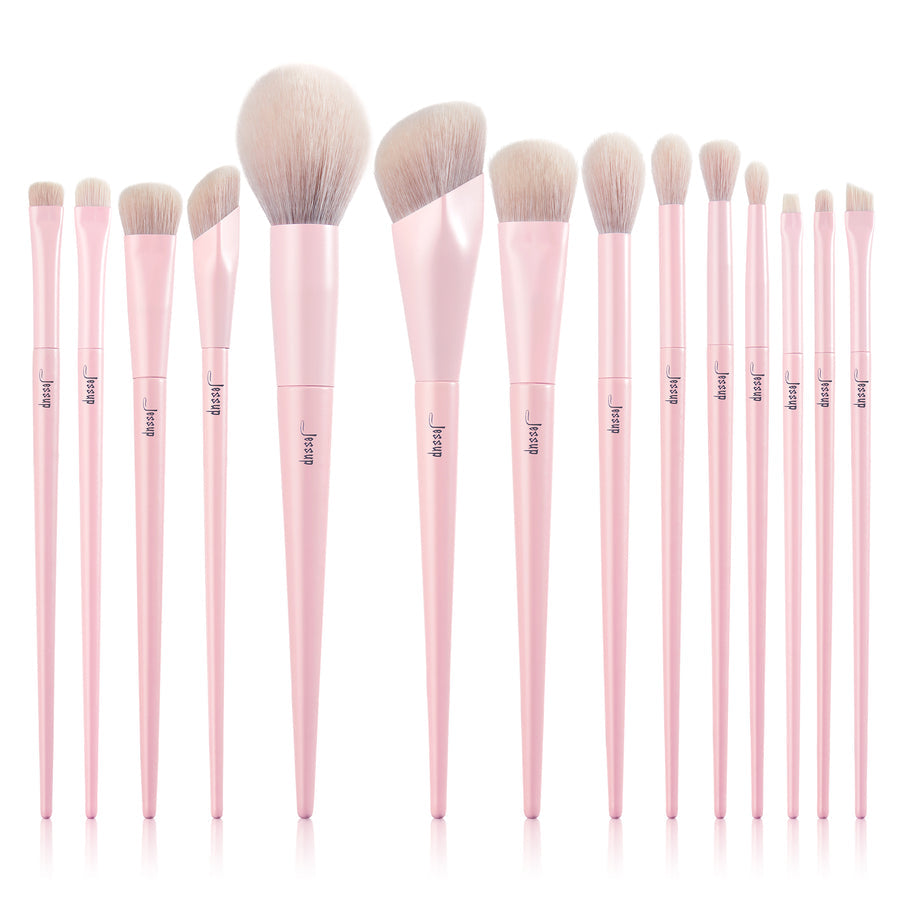 JESSUP - Crystal Pink Makeup Brushes Set Premium Vegan
