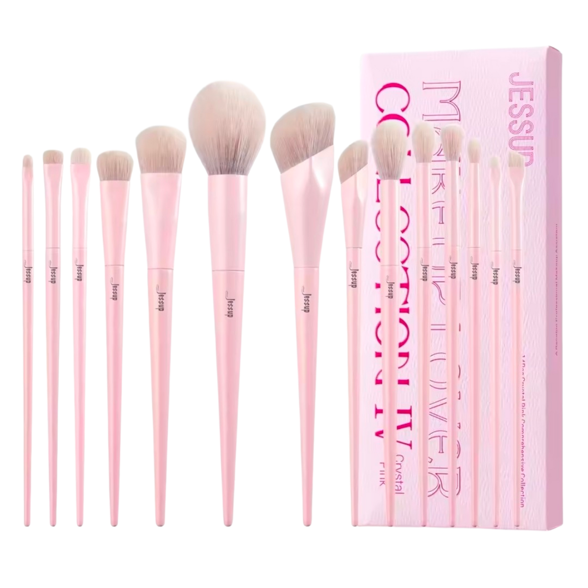 JESSUP - Crystal Pink Makeup Brushes Set Premium Vegan