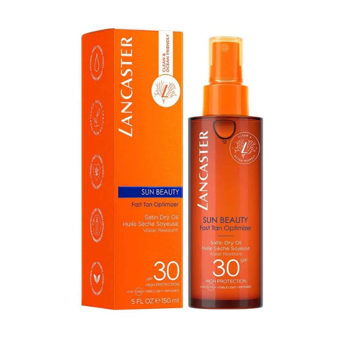 LANCASTER BEAUTY - Sun Beauty Fast Tan Optimizer, Satin Dry Oil Water Resistant SPF 30 - 150ml la