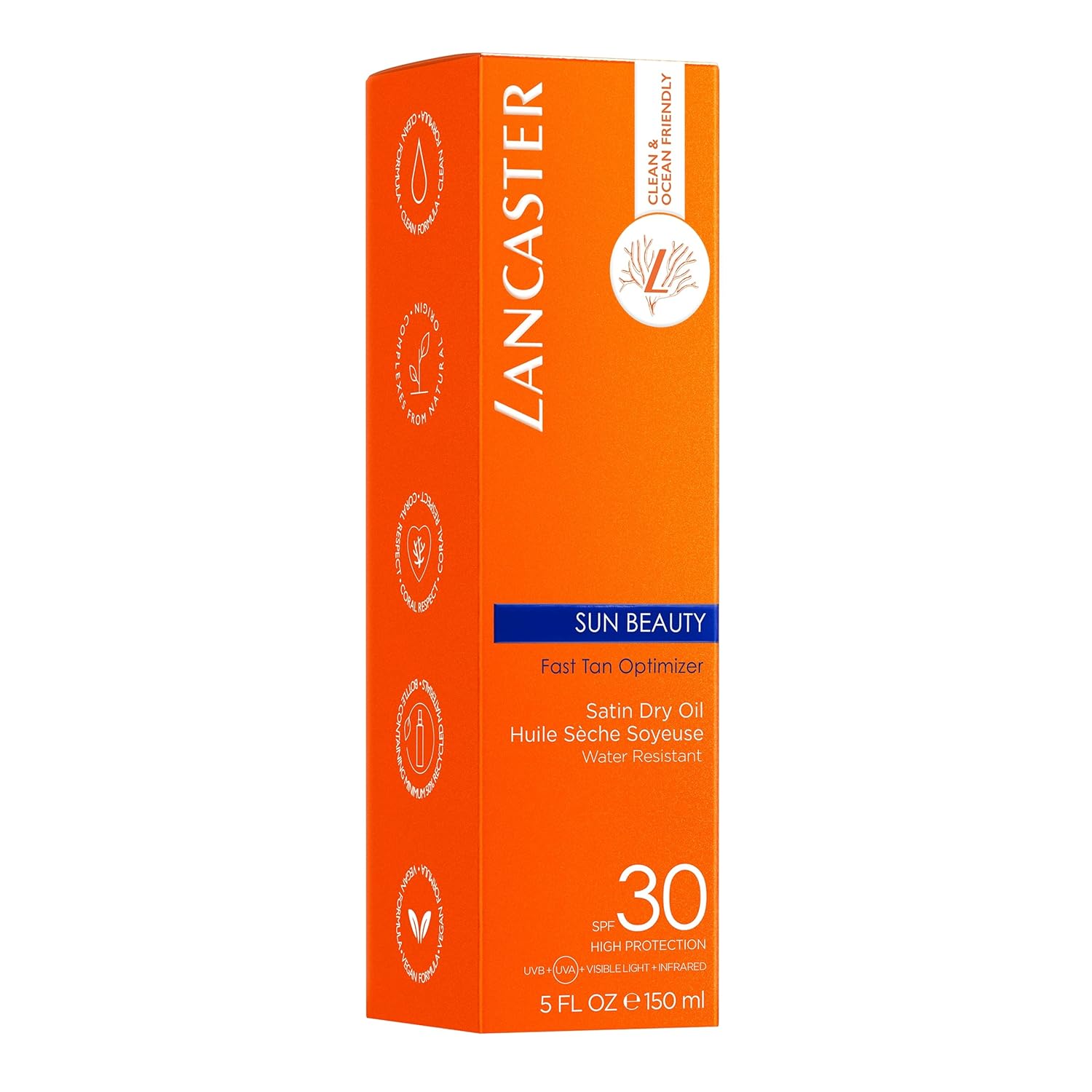 LANCASTER BEAUTY - Sun Beauty Fast Tan Optimizer, Satin Dry Oil Water Resistant SPF 30 - 150ml la