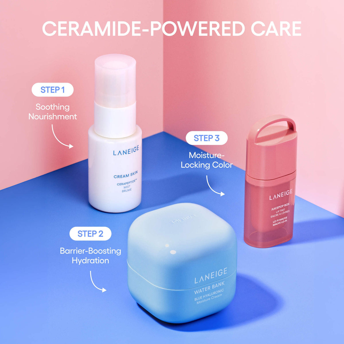 LANEIGE -Tint & Glow Mini Korean Skincare + JuicePop Box Lip Tint Gift Set