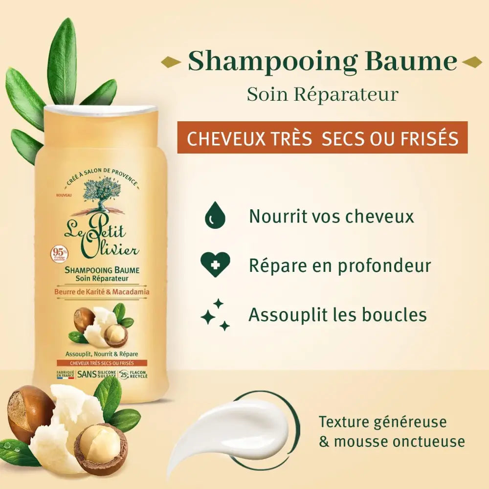 LE PETIT OLIVIER - Duo Shampooing et Après Shampooing Beurre de Karité et Macadamia - 250ml crème pour le corps