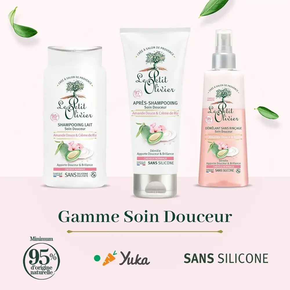LE PETIT OLIVIER - Duo Shampooing et Après Shampooing Lait Soin Douceur Amande Douce Et Crème De Riz - 250ml crème pour