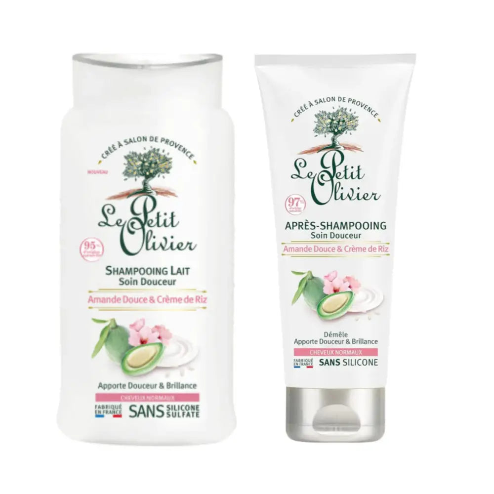 LE PETIT OLIVIER - Duo Shampooing et Après Shampooing Lait Soin Douceur Amande Douce Et Crème De Riz - 250ml crème pour