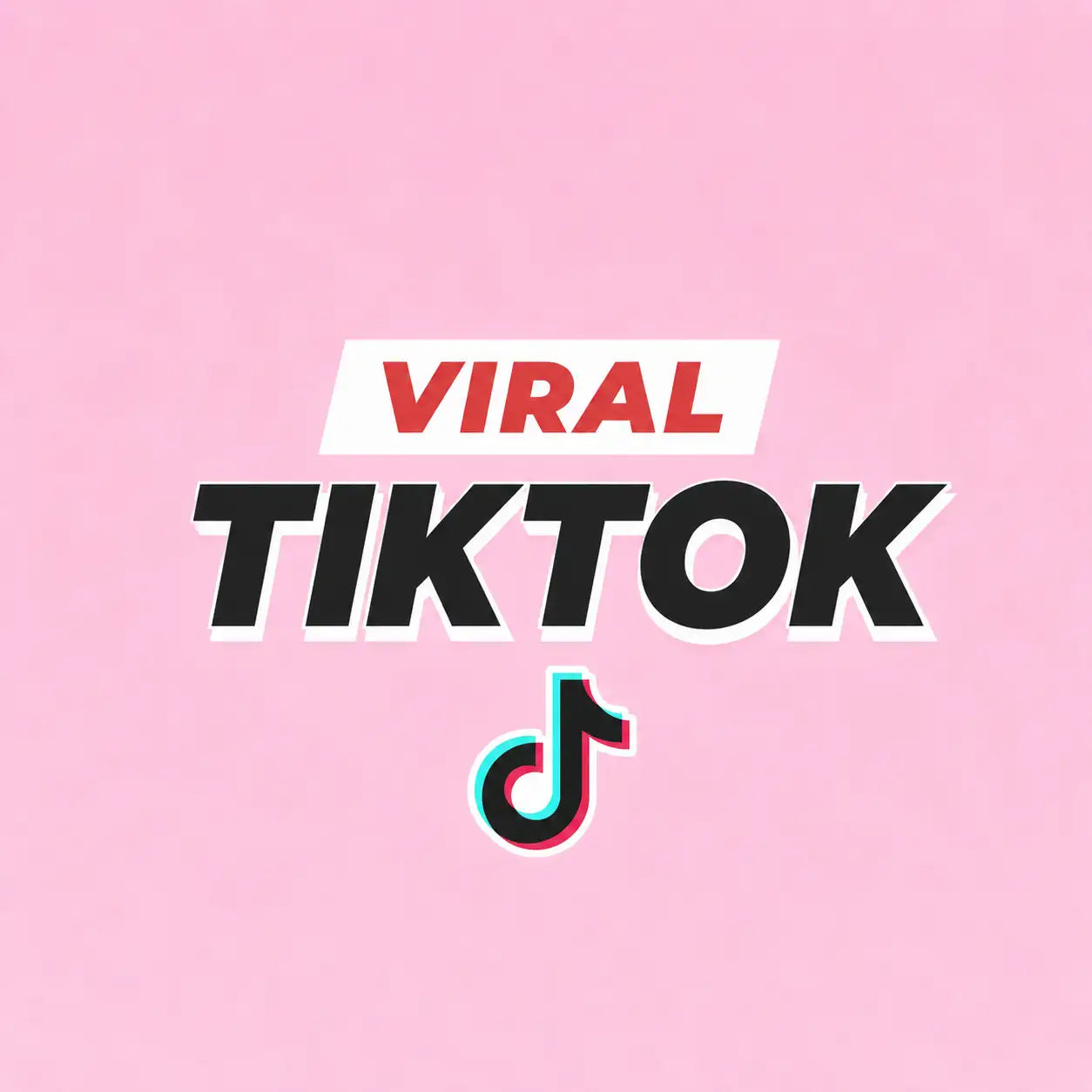 Logo TikTok viral sur un fond rose.