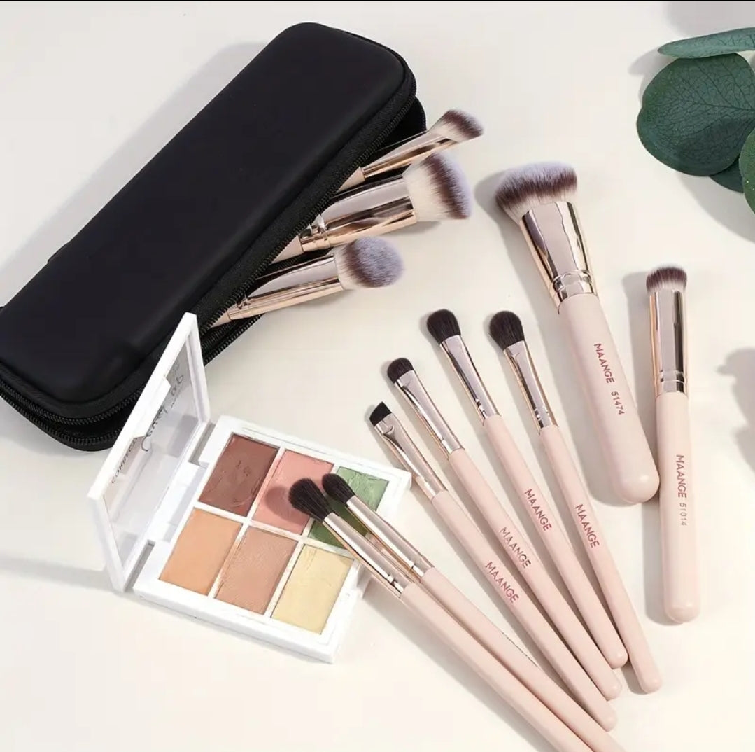 MAANGE - Ensemble de 11 pinceaux + Trousse