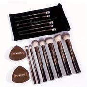 MAANGE - Ensemble de 13 pinceaux de maquillage Premium + Sac + 2 Puff