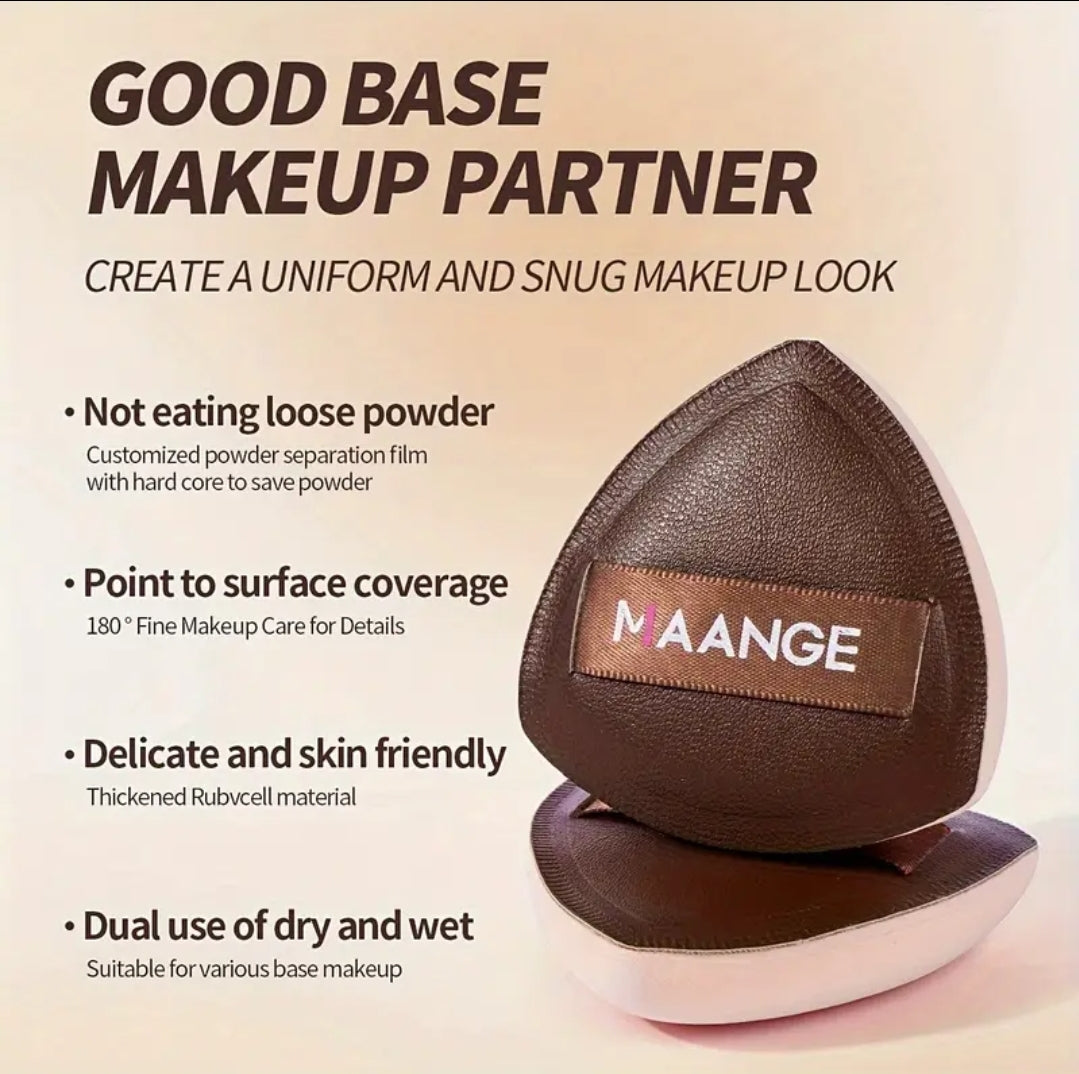 MAANGE - Ensemble de 13 pinceaux de maquillage Premium + Sac + 2 Puff