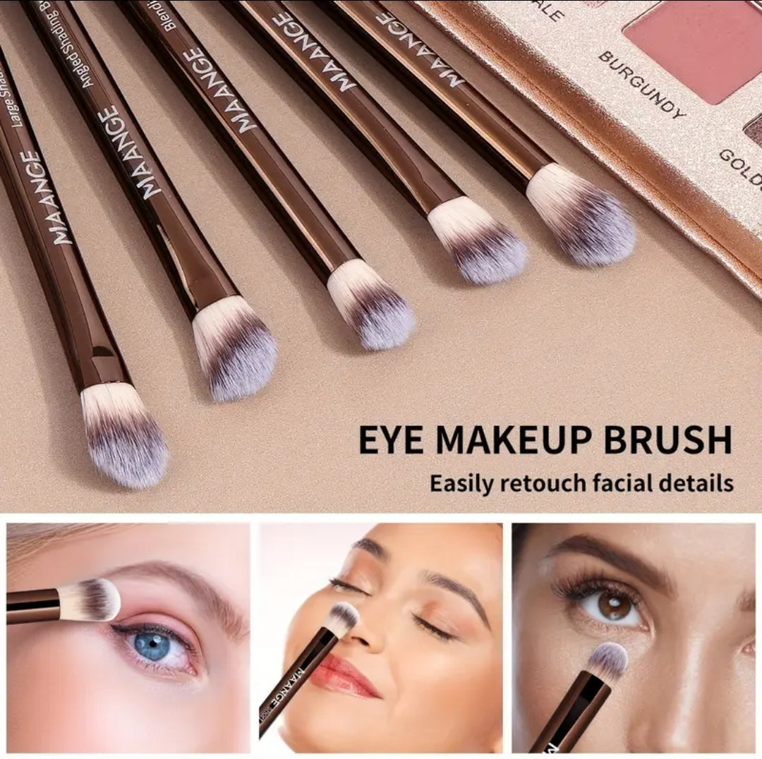 MAANGE - Ensemble de 13 pinceaux de maquillage Premium + Sac + 2 Puff