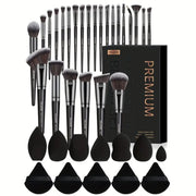 MAANGE - Ensemble de 25 pinceaux de maquillage Premium + 7 éponges + 5 Puff