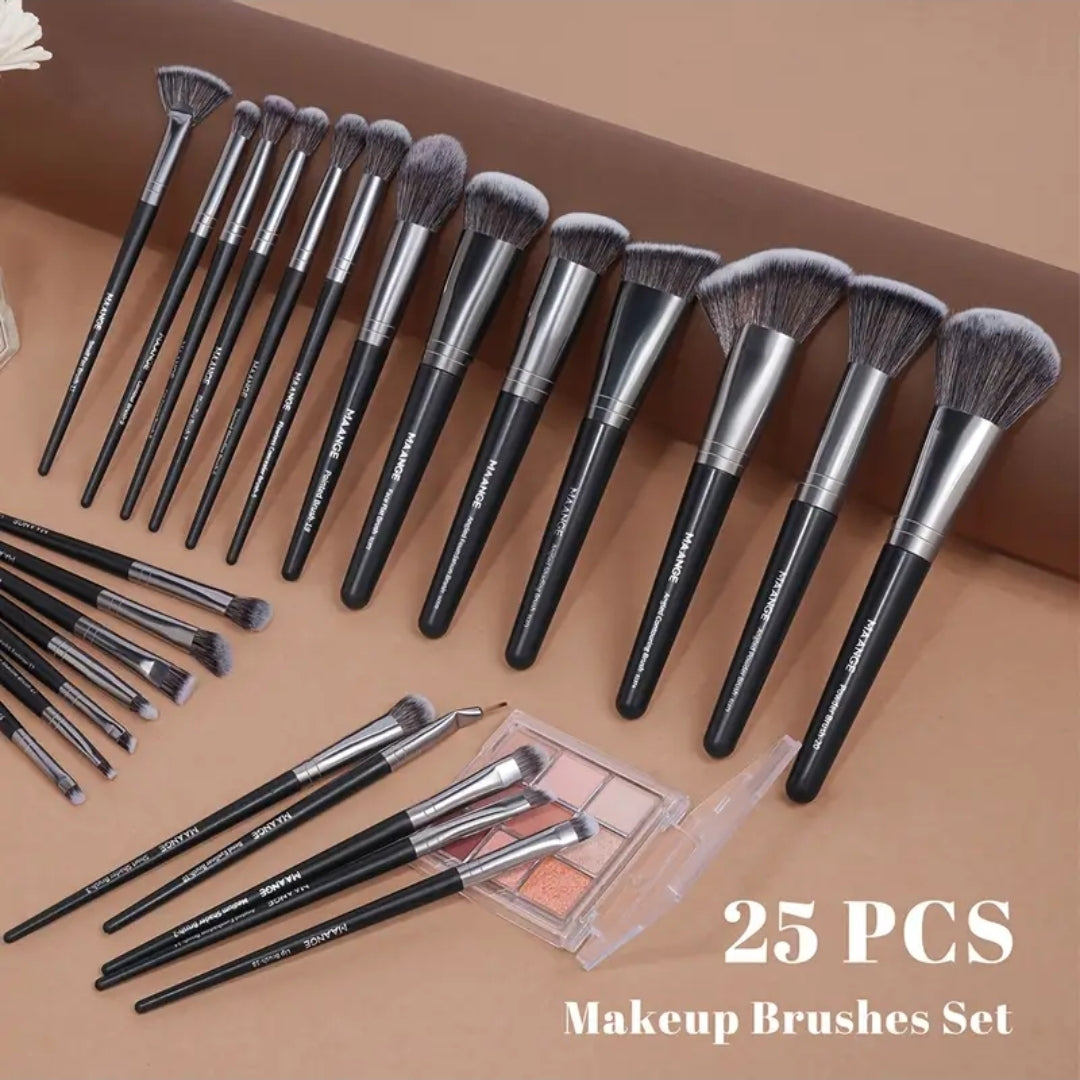 MAANGE - Ensemble de 25 pinceaux de maquillage Premium + 7 éponges + 5 Puff