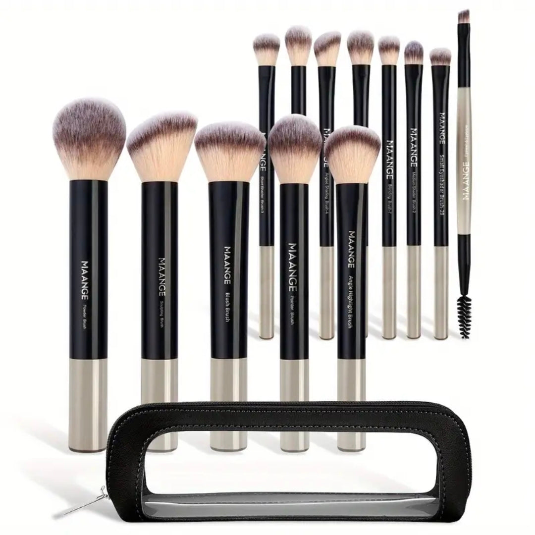 MAANGE - Ensemble de pinceaux de maquillage ( 13 pièces + Trousse )