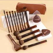 MAANGE - Ensemble de pinceaux de maquillage ( 14 pièces + Trousse + 2 Puff )