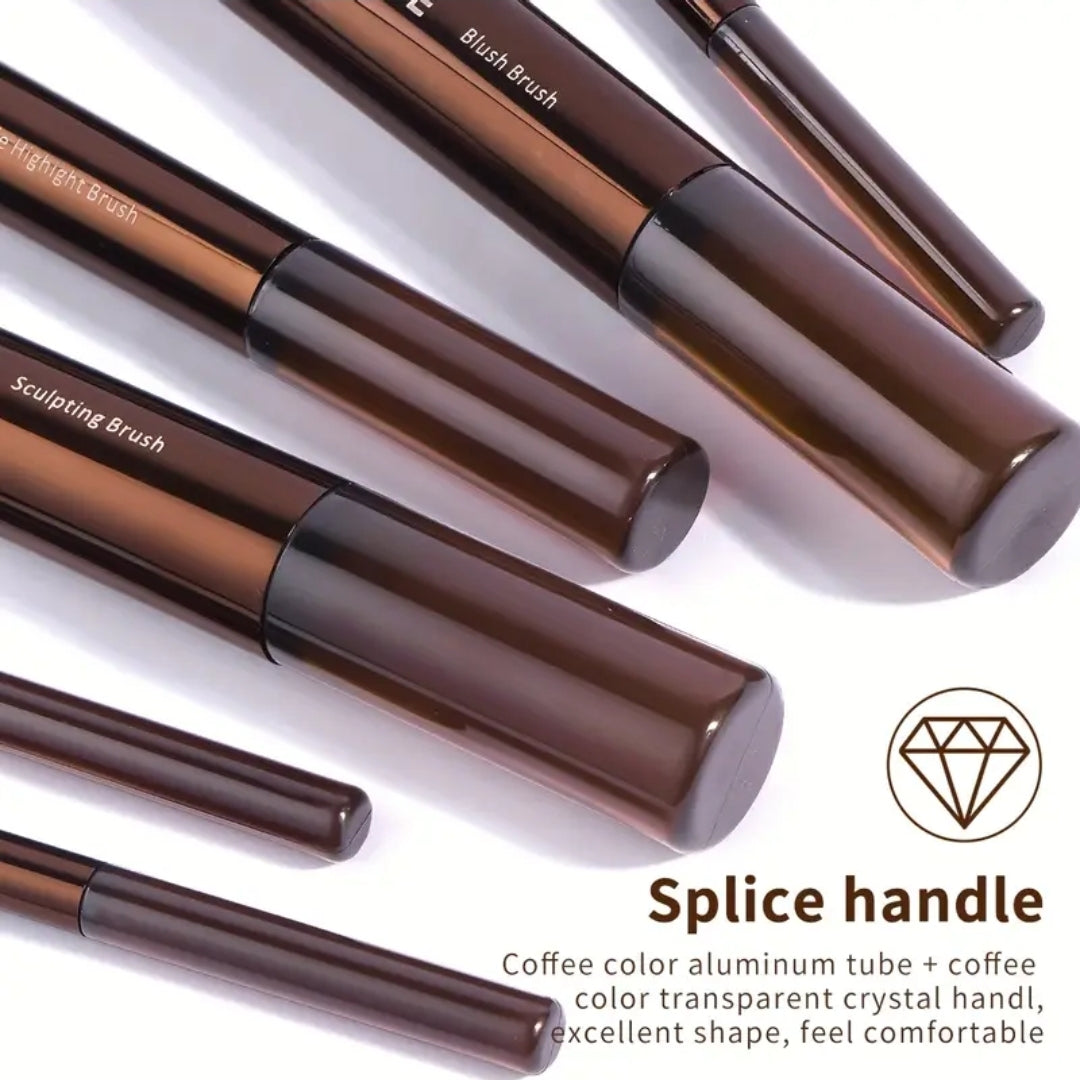 MAANGE - Ensemble de pinceaux de maquillage ( 14 pièces + Trousse + 2 Puff )