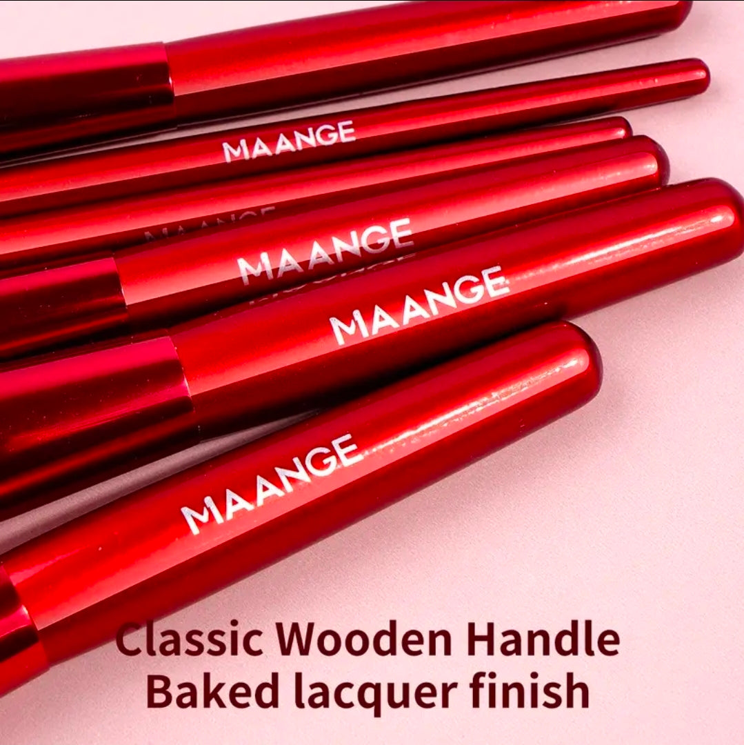 MAANGE - Ensemble de pinceaux de maquillage Red 6 pièces