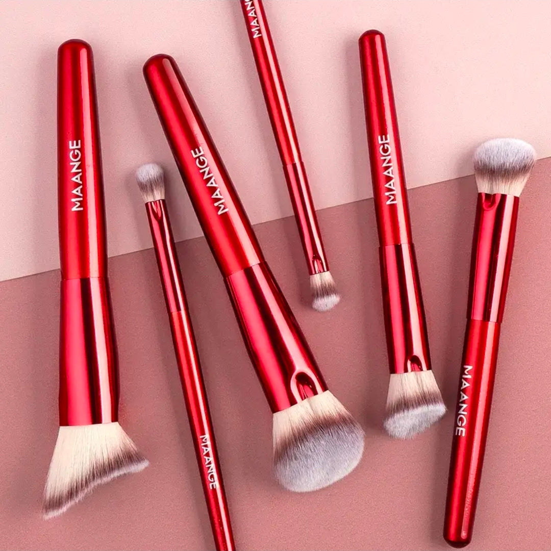 MAANGE - Ensemble de pinceaux de maquillage Red 6 pièces