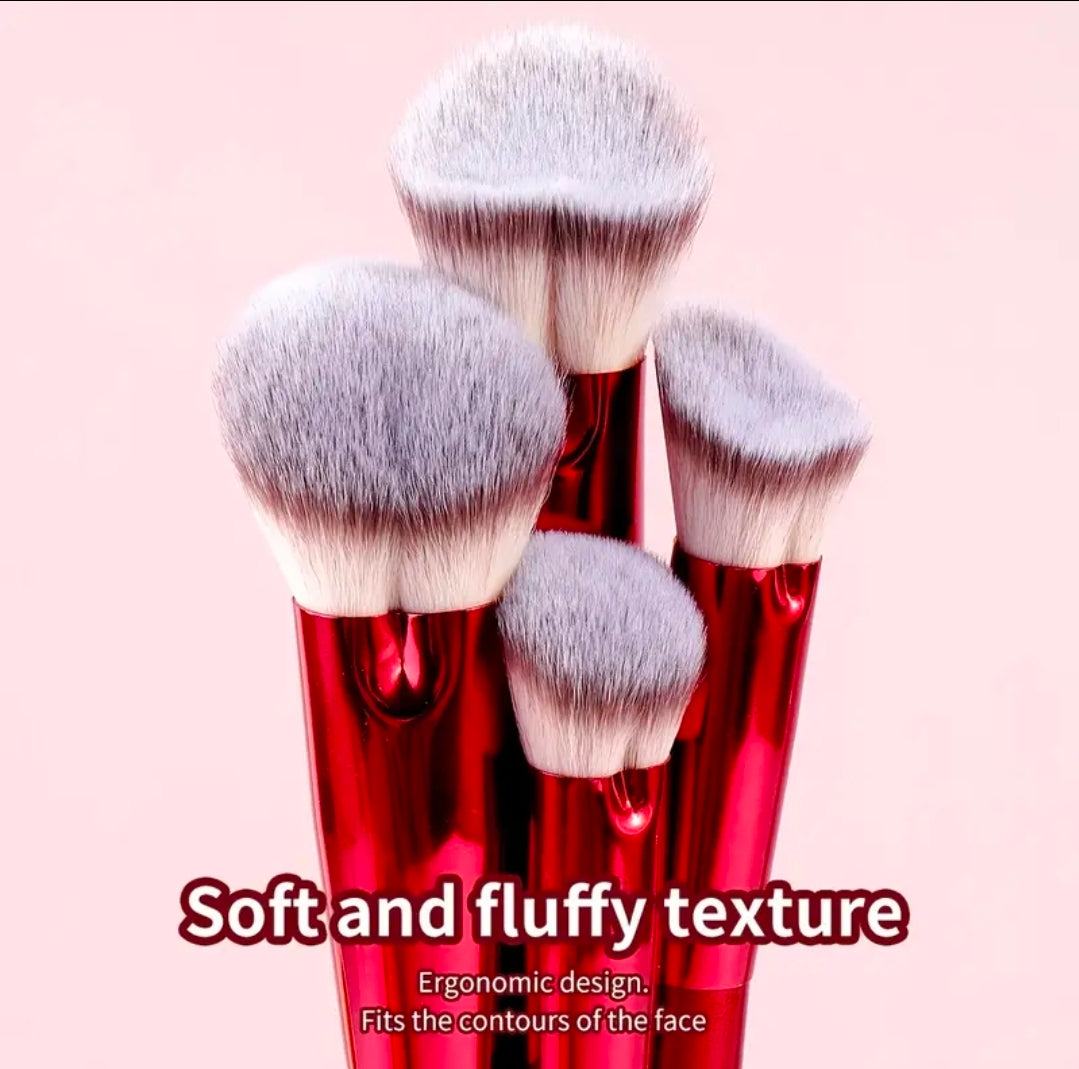 MAANGE - Ensemble de pinceaux de maquillage Red ( 6pcs )
