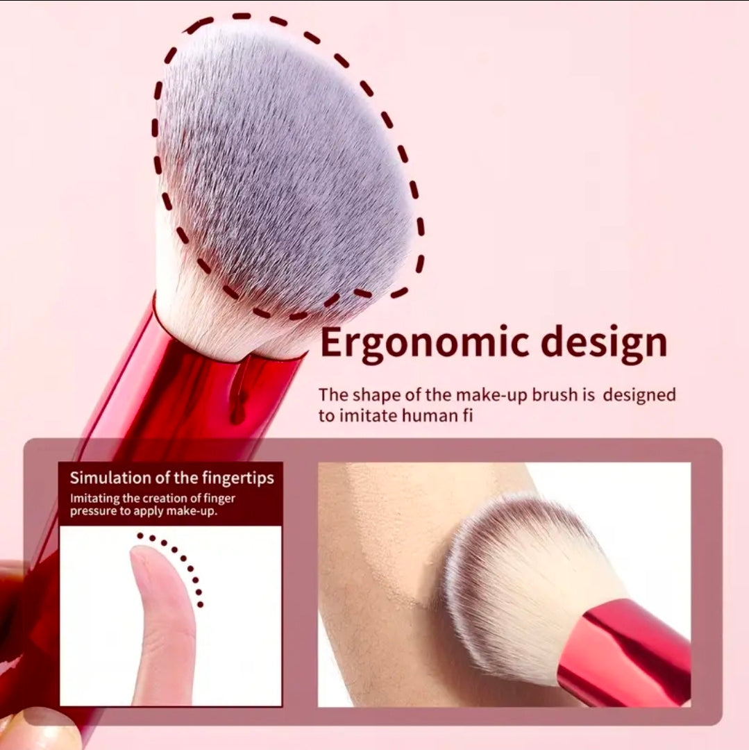 MAANGE - Ensemble de pinceaux de maquillage Red ( 6pcs )